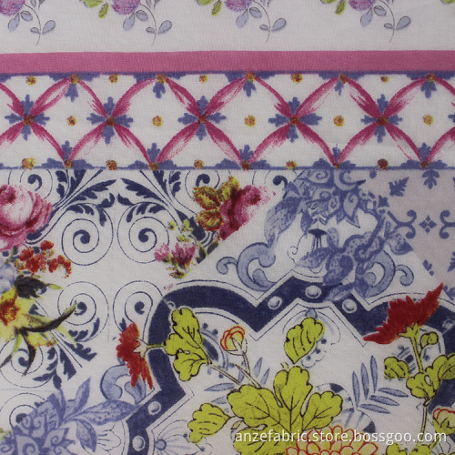 Customized Floral Printed 100 Cotton Lawn Fabric